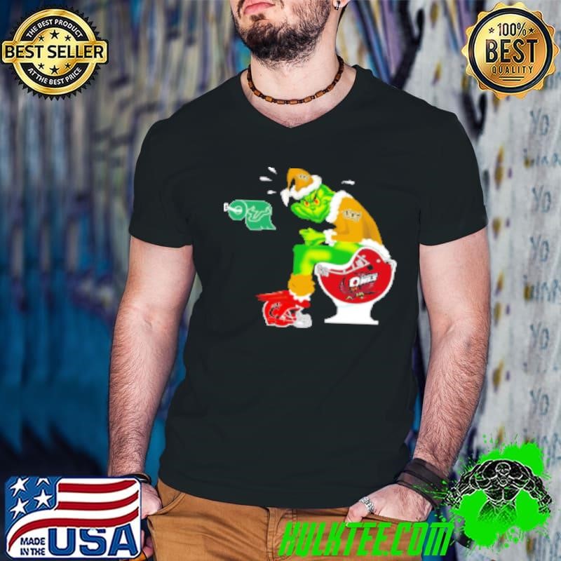 UCF Knights Grinch Santa Toilet Temple Owls Cincinnati Bearcats Christmas Shirt