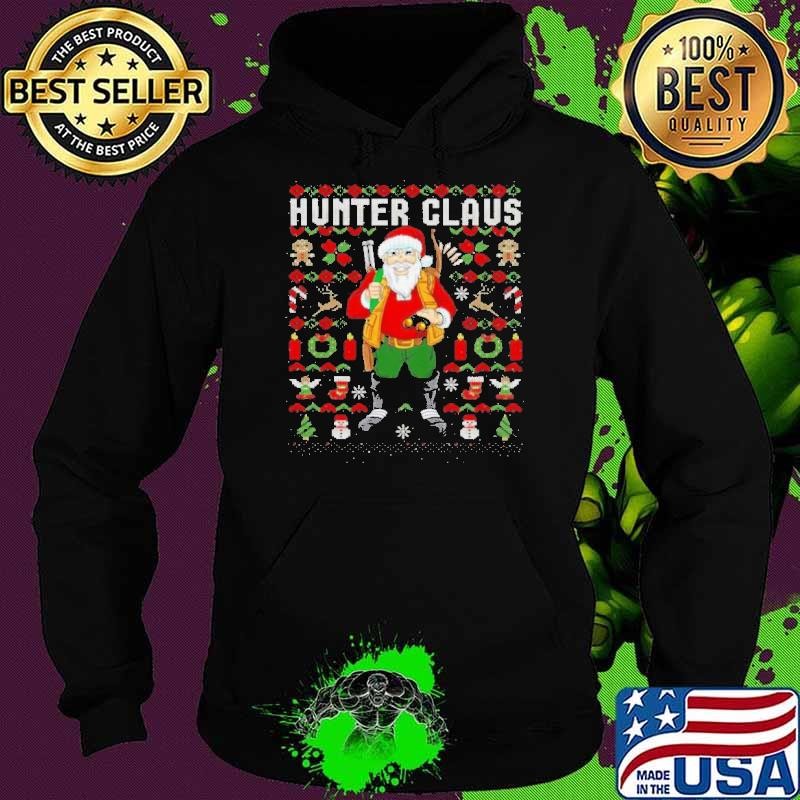 Ugly Christmas Hunter Hunting Forest Santa Claus Hoodie