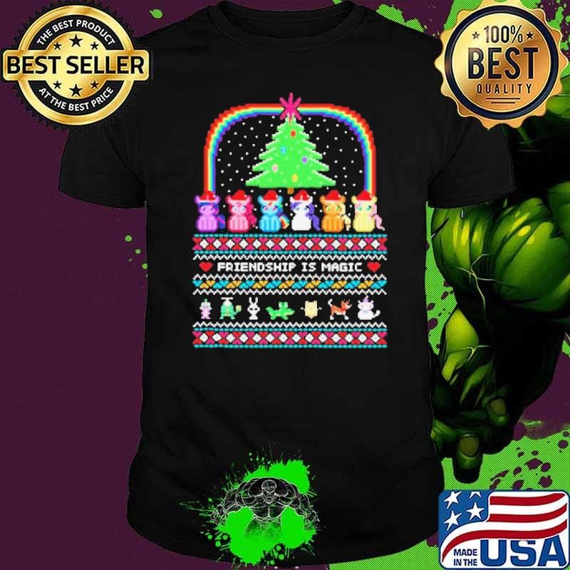 Unicorn friendship is magic ugly christmas shirt