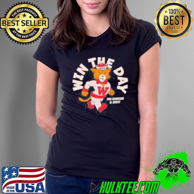 Win The Day WSU Cougar Mascot Vintage Ladies Tee Win The Day WSU Cougar Mascot Vintage Ladies Tee