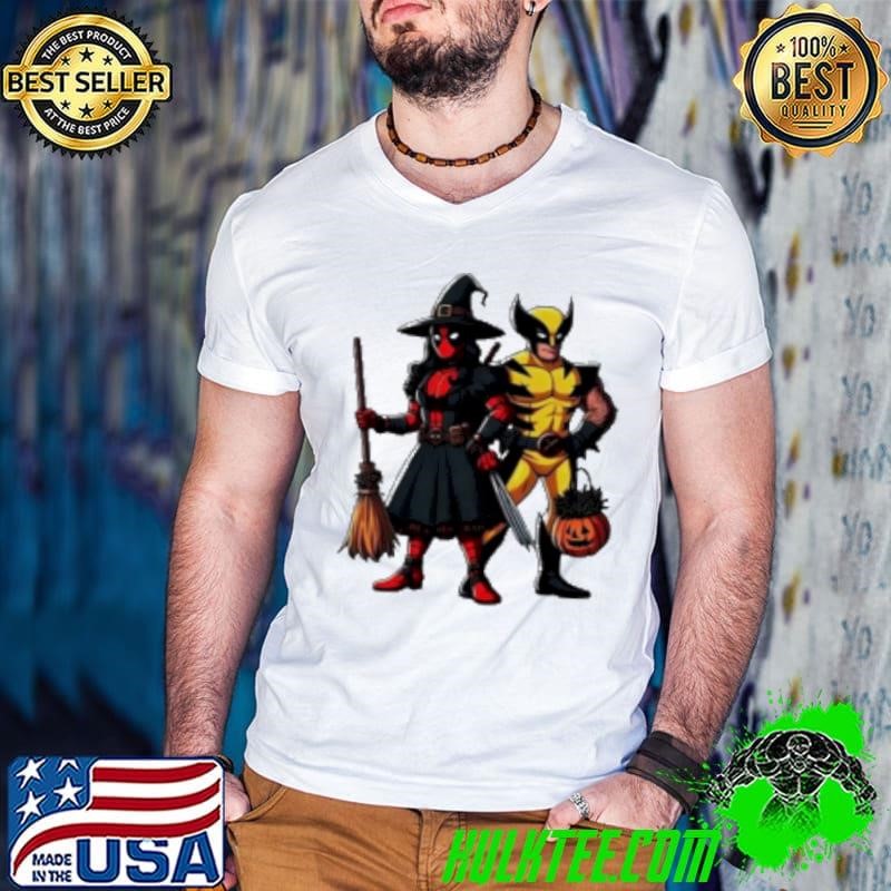 Witch Deadpool and Wolverine Halloween Shirt