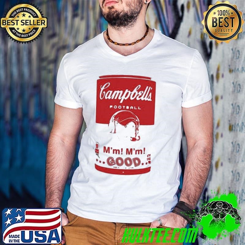 campbells football soup can shirt