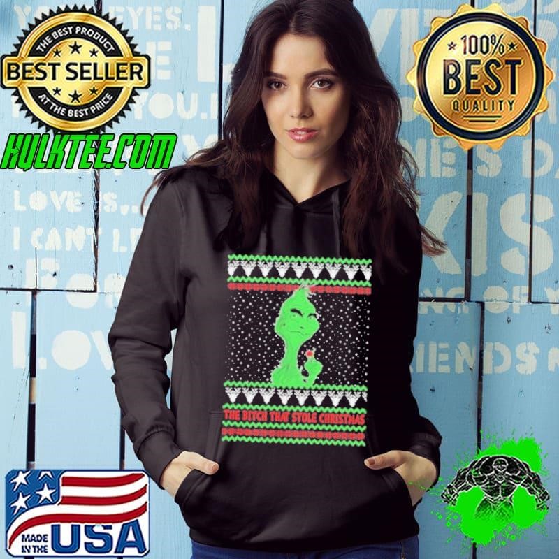 grinch covid the bitch that stole christmas shirt