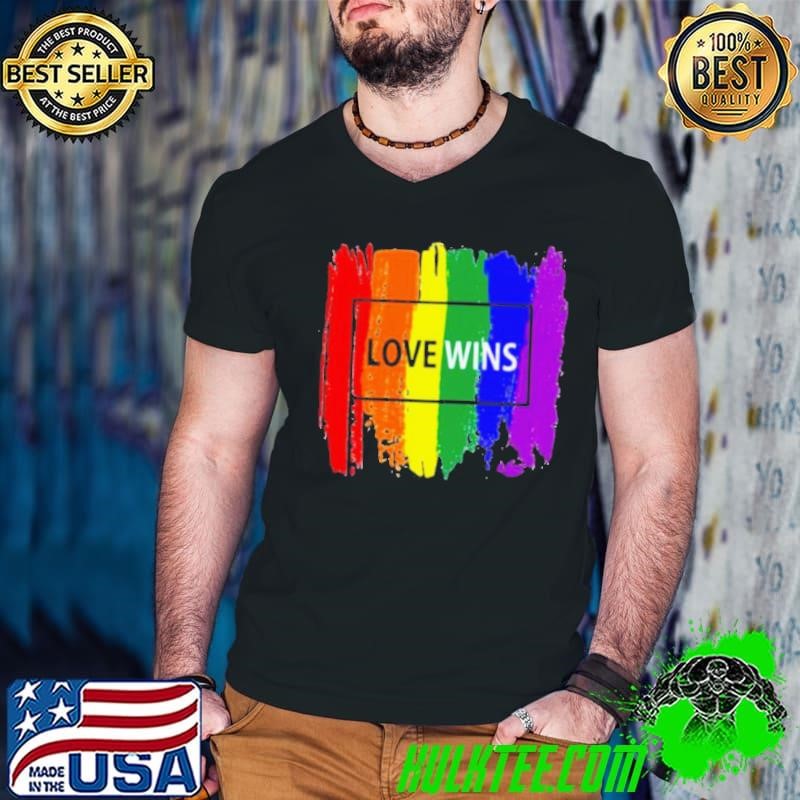 love wins Guys V Neck
