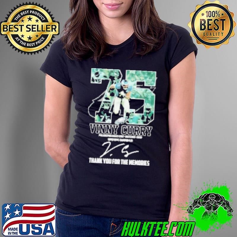 75 Vinny Curry Philadelphia Eagles Thank You For The Memories Signature Ladies Tee