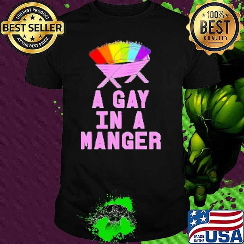 A gay in a manger Christmas jumper Unisex