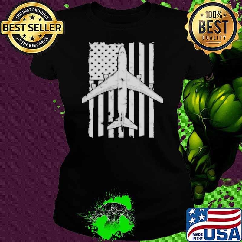 Airplane Vintage Pilot USA Ladies tee