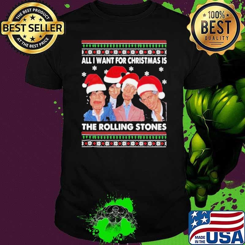 All I Want For Christmas Is Santa The Rolling Stones Ugly Christmas shirt