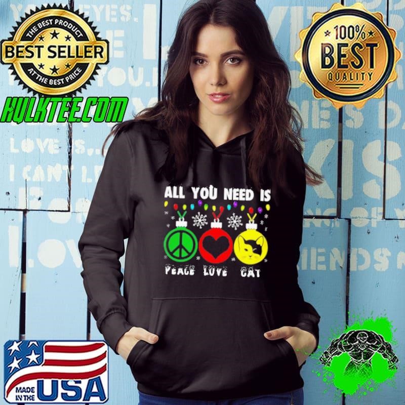 All You Need Is Peace Love Cat Hoodie