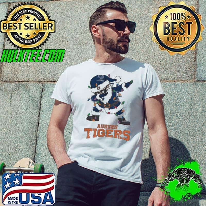 Auburn Tigers Dabbing Santa Claus Ugly Christmas Light shirt