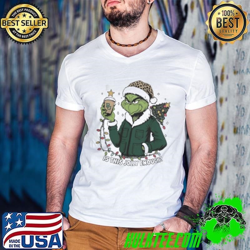 Baylor Bears x Santa Grinch Is This Jolly Enough Merry Christmas Guys V Neck