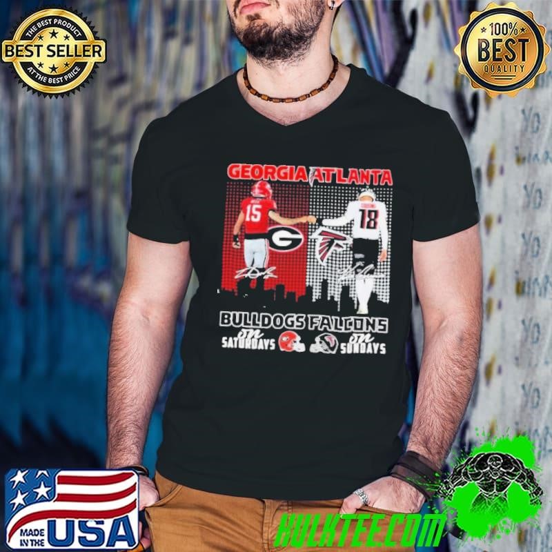 Beck And Cousins Georgia Bulldogs On Saturdays X Atlanta Falcons On Sundays Guys V Neck
