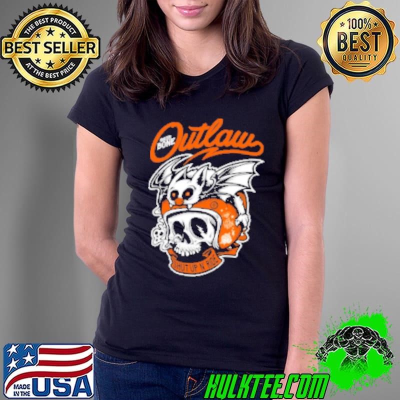 Biker bones Outlaw shut up n'ride Ladies Tee