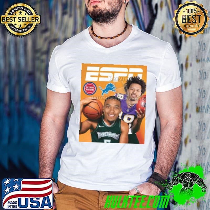 Cade Cunningham and Amon Ra St. Brown recreated the iconic Randy Moss Kevin Garnett 2024 Poster shirt