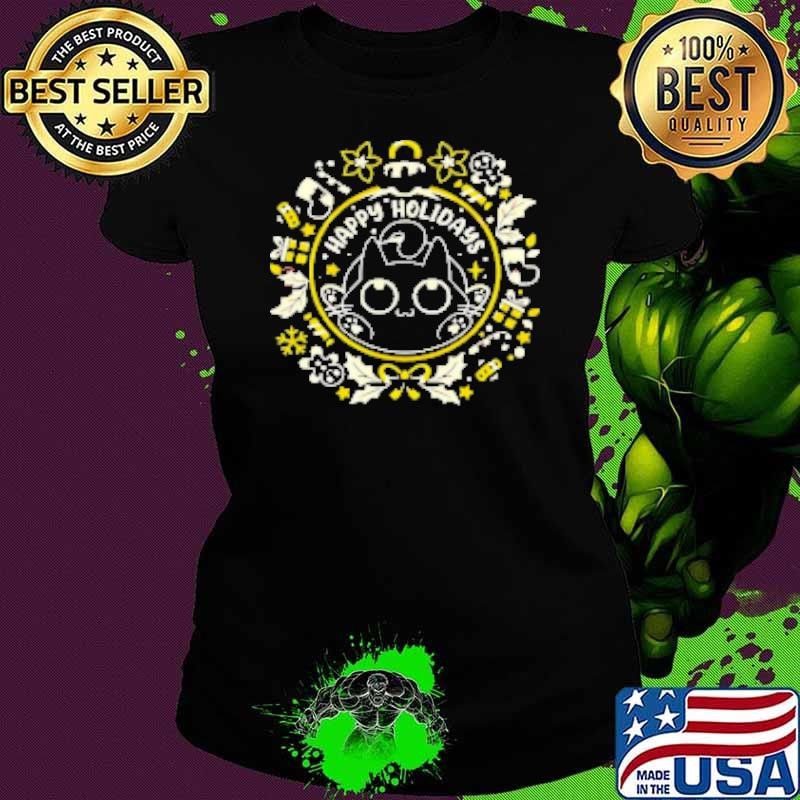 Cat happy holidays gifts and paws Christmas Shirt