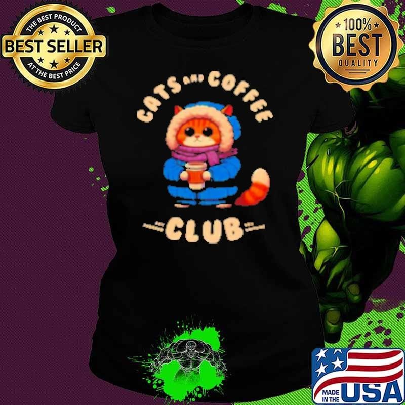 Cats and Coffee Club winter Ladies tee