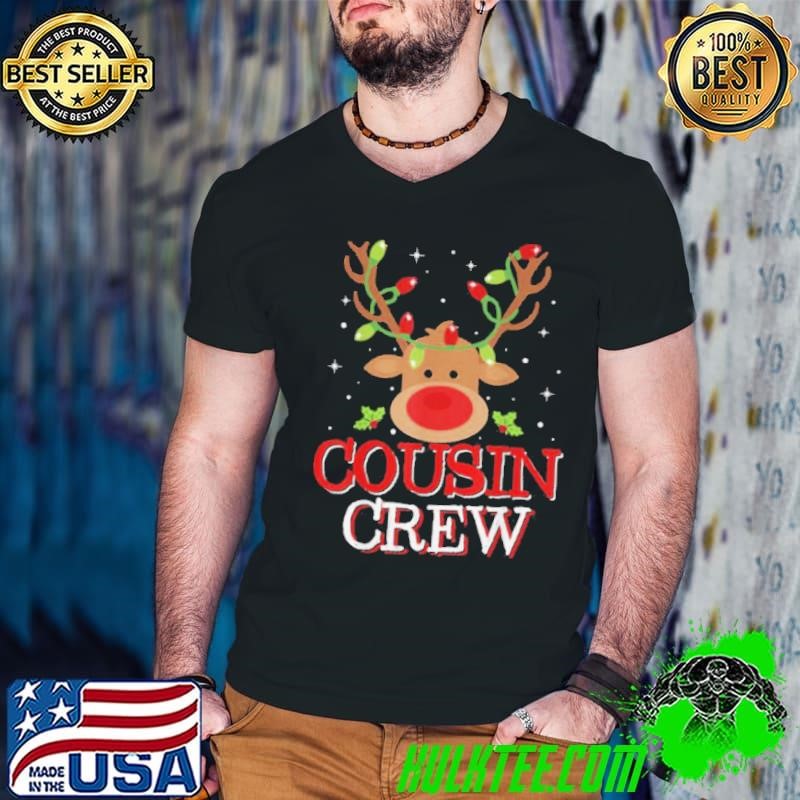 Christmas Cousin Crew Reindeer Matching Pajama shirt
