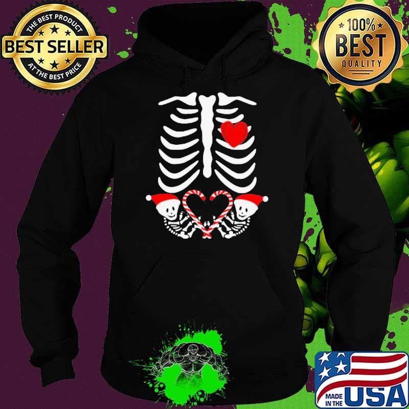 Christmas Pregnant Twins Mother Skeleton Baby shirt