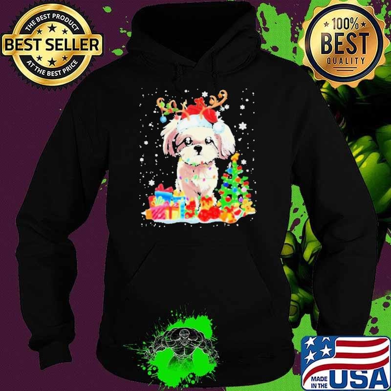Christmas Shih Tzu Xmas Lights Reindeer Santa Shih Tzu Dog Shirt