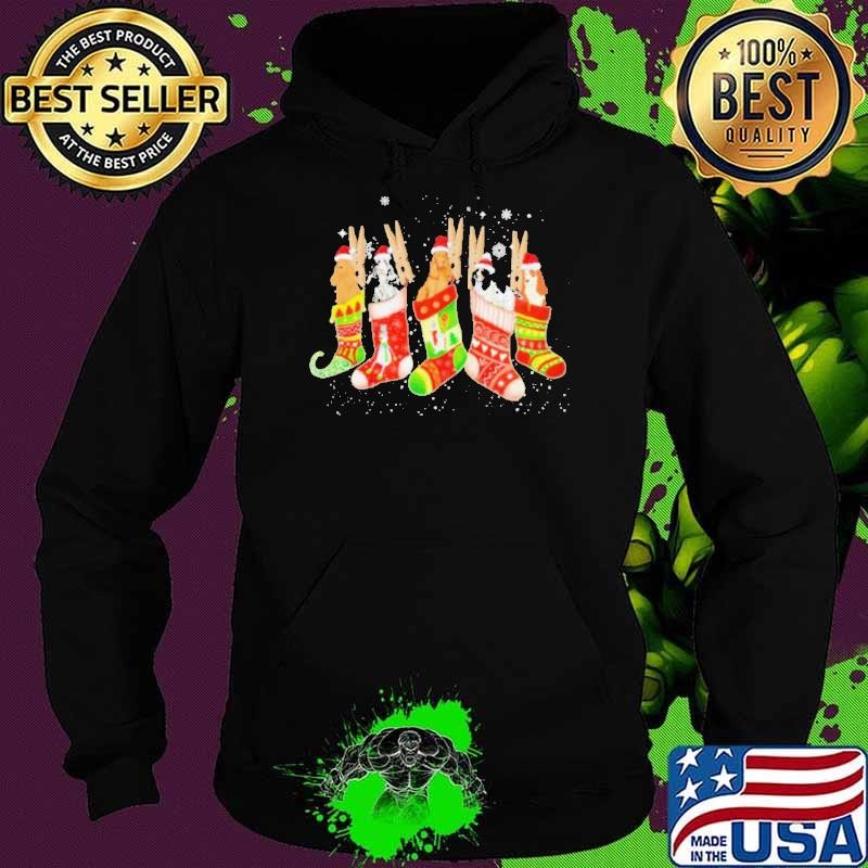Cocker Spaniel Dog In Christmas Sock Santa Hat Shirt
