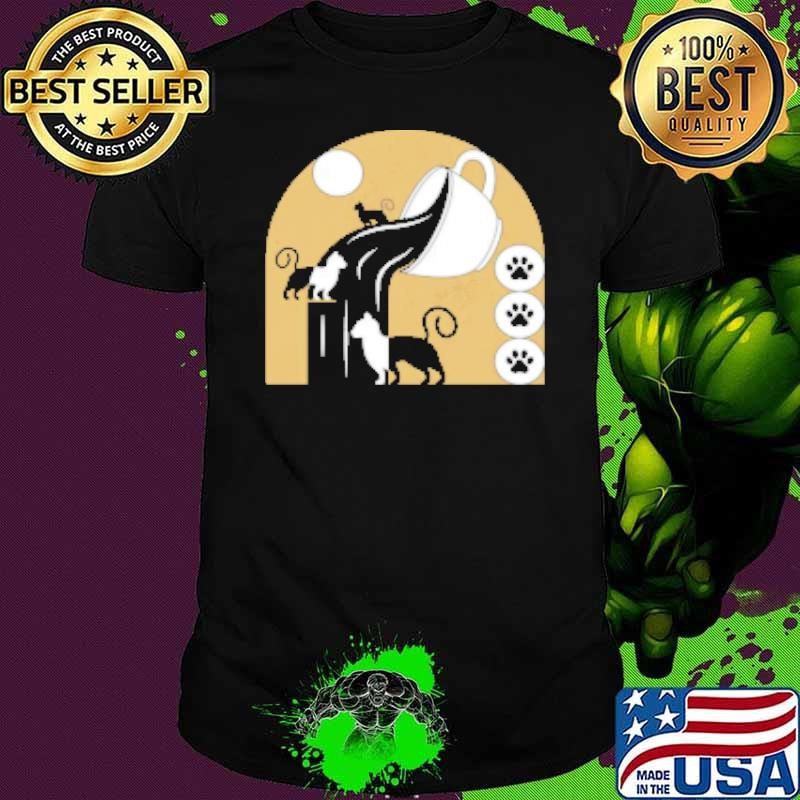 Coffee Cats Art Deco Shirt