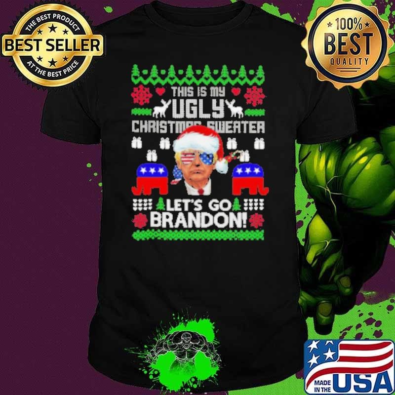 Conservative Santa Trump This Is My Ugly Christmas 2024 Shirt Let’s Go Brandon Ugly Christmas 2024 Shirt