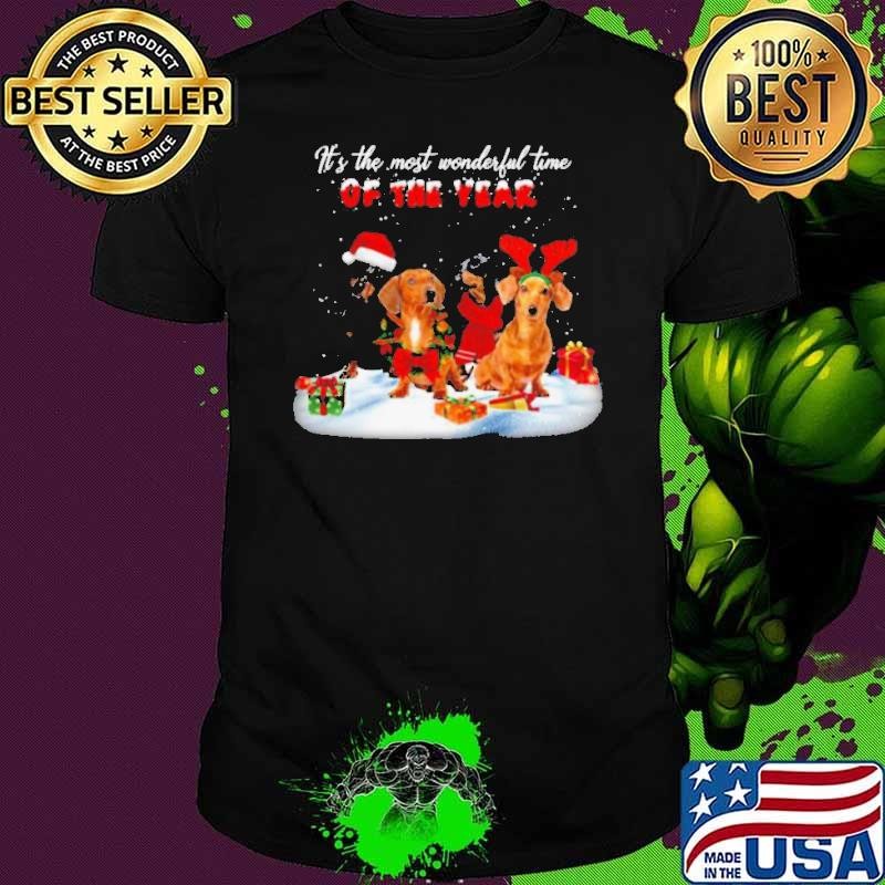 Dachshunds Its The Most Wonderful Time Of The Year Merry Christmas Gift shirt