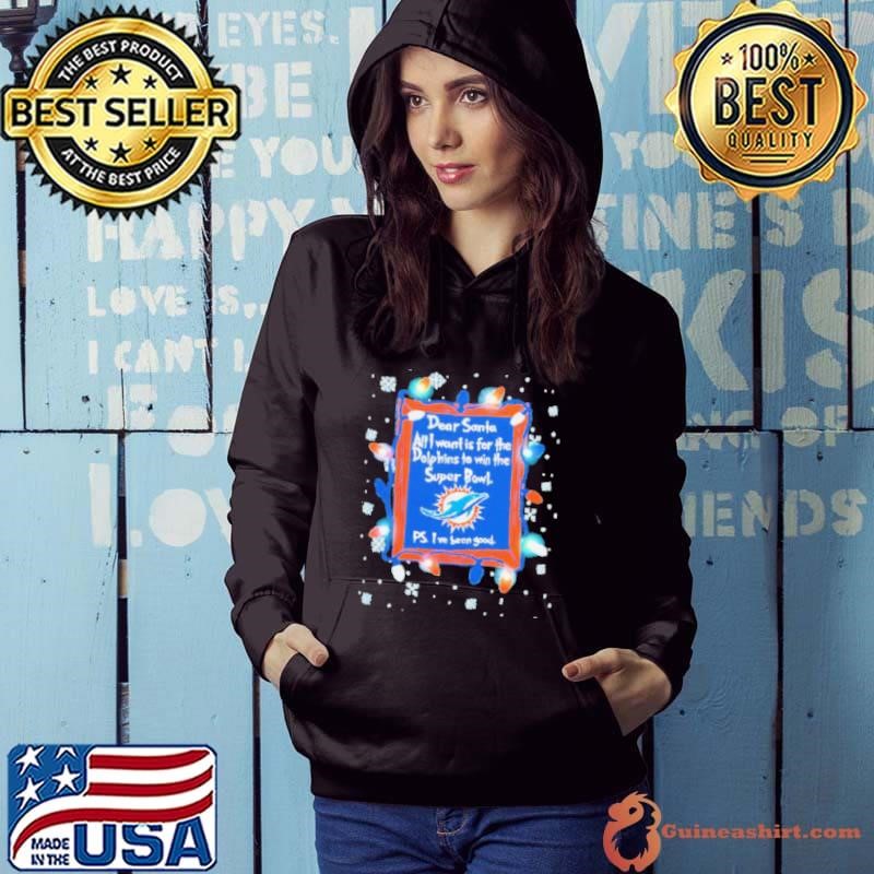 Dear Santa Miami Dolphins Christmas Lights Hoodie