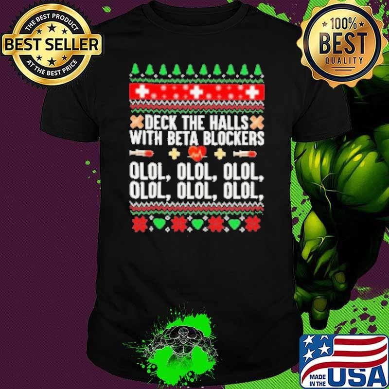 Deck The Halls With Beta Blockers Olol Olol Ugly Pattern Christmas Unisex
