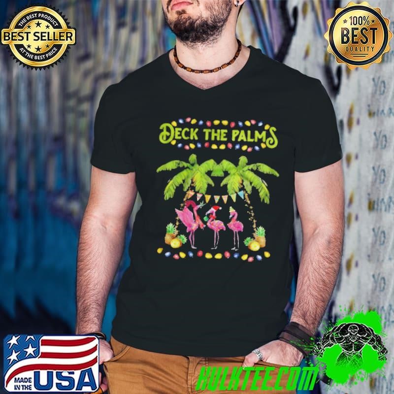 Deck The Palms Merry Flamingo Christmas shirt