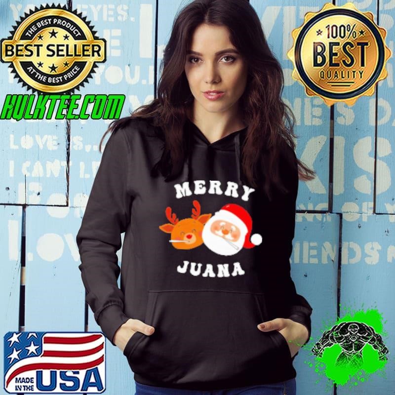 Deer and Santa Merry Juana Christmas Hoodie