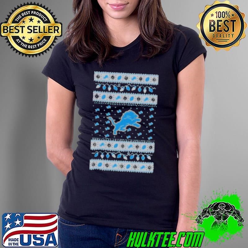 Detroit Lions Holiday Lights Ladies Tee