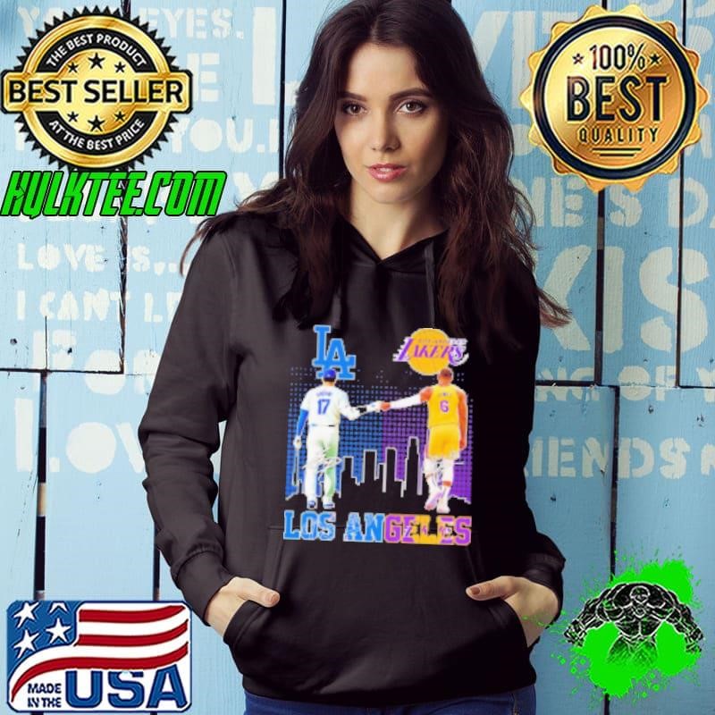 Dodgers Shohei Ohtani x Lakers LeBron James Los Angeles skyline Shirt