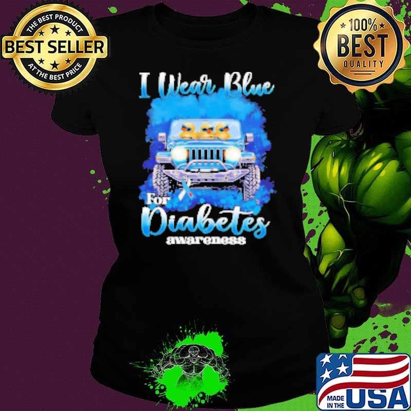 Duck driving car I wear blue for Diabetes Awareness Shirt