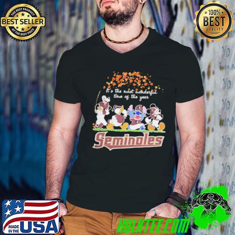 Florida State Seminoles x Mickey x Donald Duck x Stitch x Goofy Fall It’s The Most Wonderful Time Of The Year Tee shirt