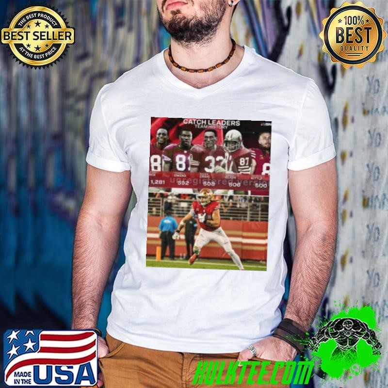 George Kittle is in an ELITE club in 49ers history Catch Leaders Team History Poster shirt