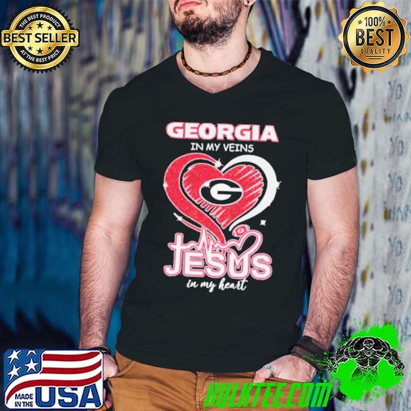 Georgia Bulldogs Football In My Veins Jesus In My Heart Shirt