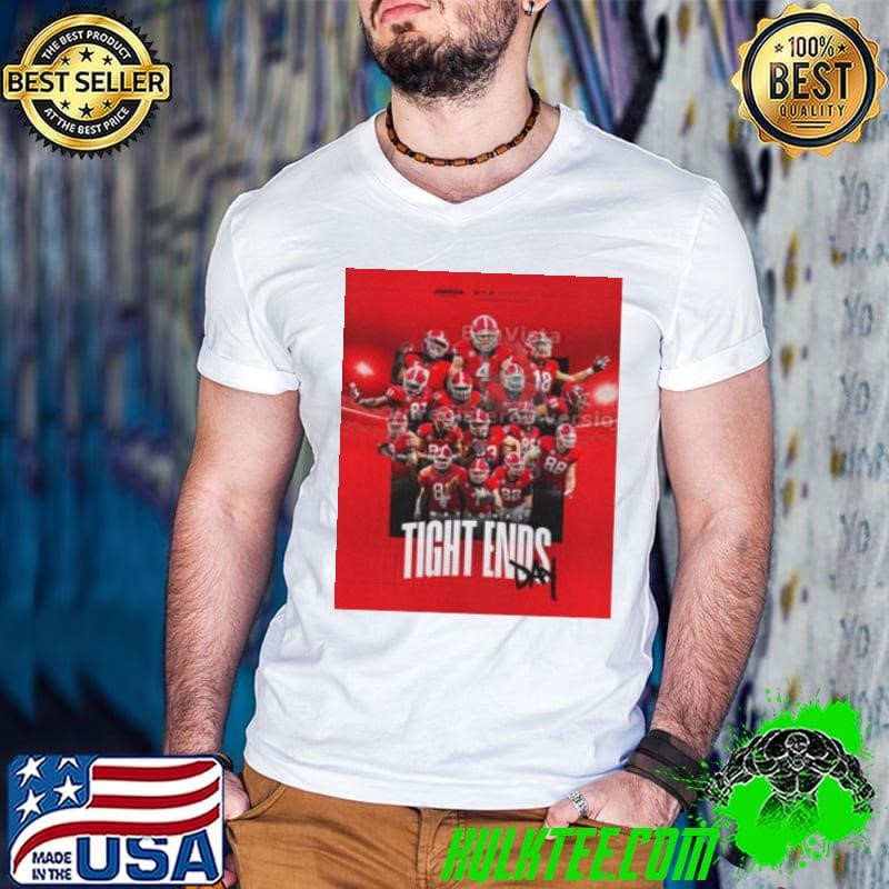 Georgia Football Happy National Tight Ends Day 2024 Poster Guys V Neck
