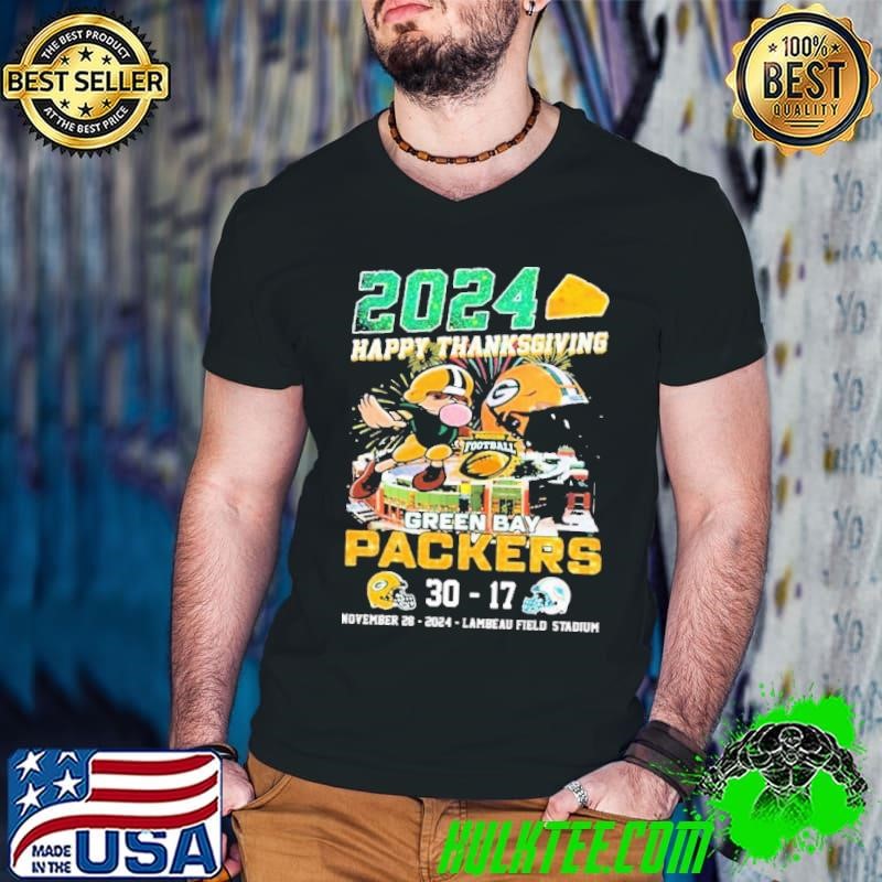 Green Bay Packers 2024 Happy Thanksgiving 30-17 Miami Dolphins Final Score shirt