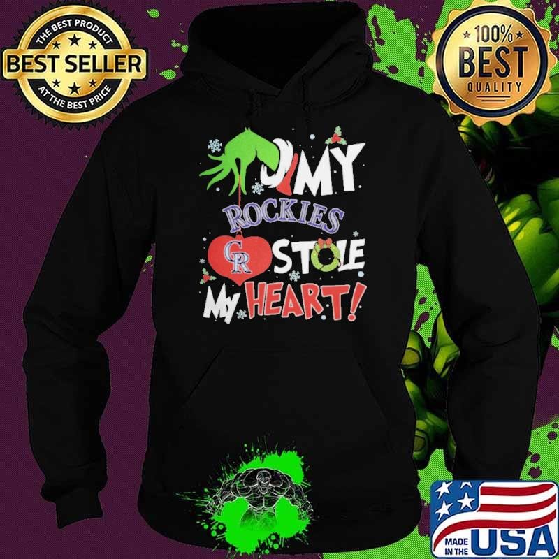 Grinch Hand My Colorado Rockies Stole My Heart Christmas 2024 Hoodie