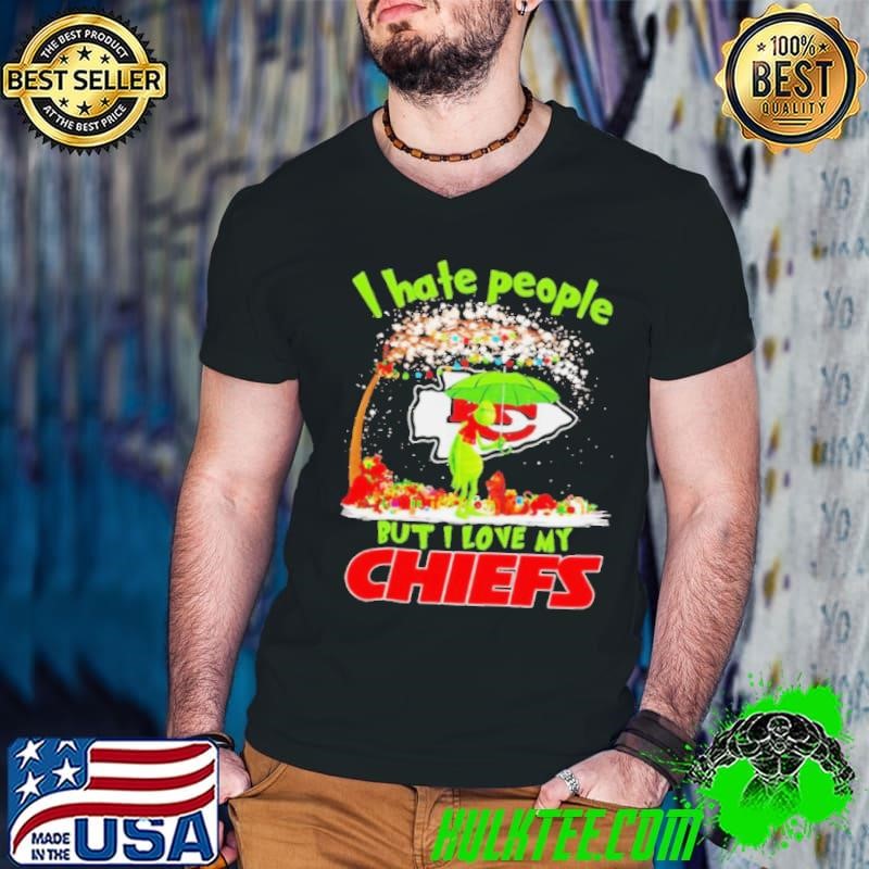 Grinch I hate people but I love my Chiefs winter shirt