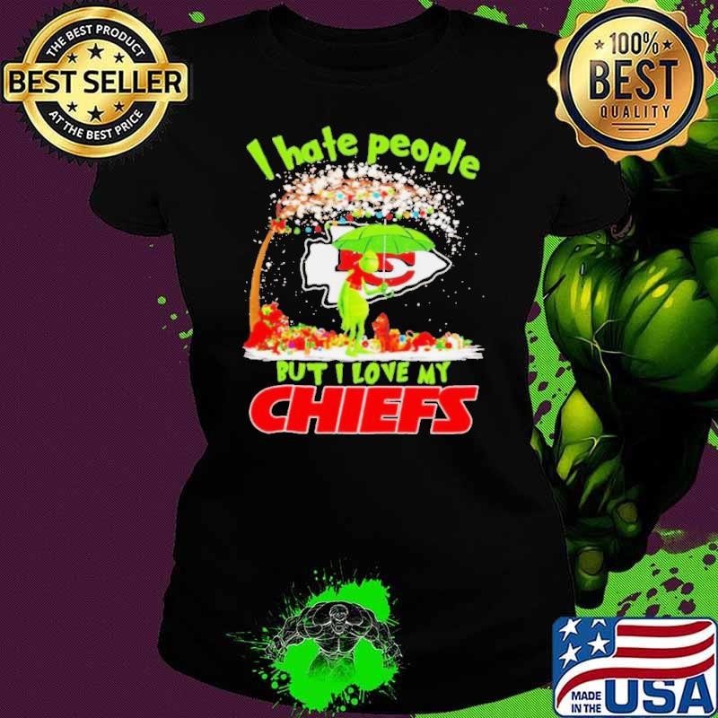 Grinch I hate people but I love my Chiefs winter shirt