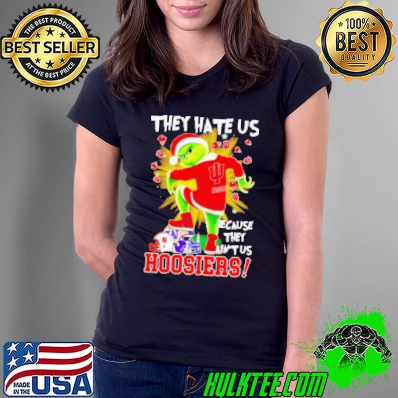 Grinch Indiana Hoosiers Xmas they hate us because they ain't us Ladies Tee