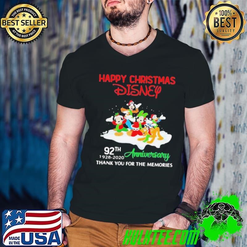Happy Christmas Disney 92th Anniversary Thank You For The Memories shirt