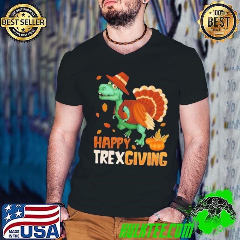 Happy Thanksgiving Dinosaur mashup turkey shirt