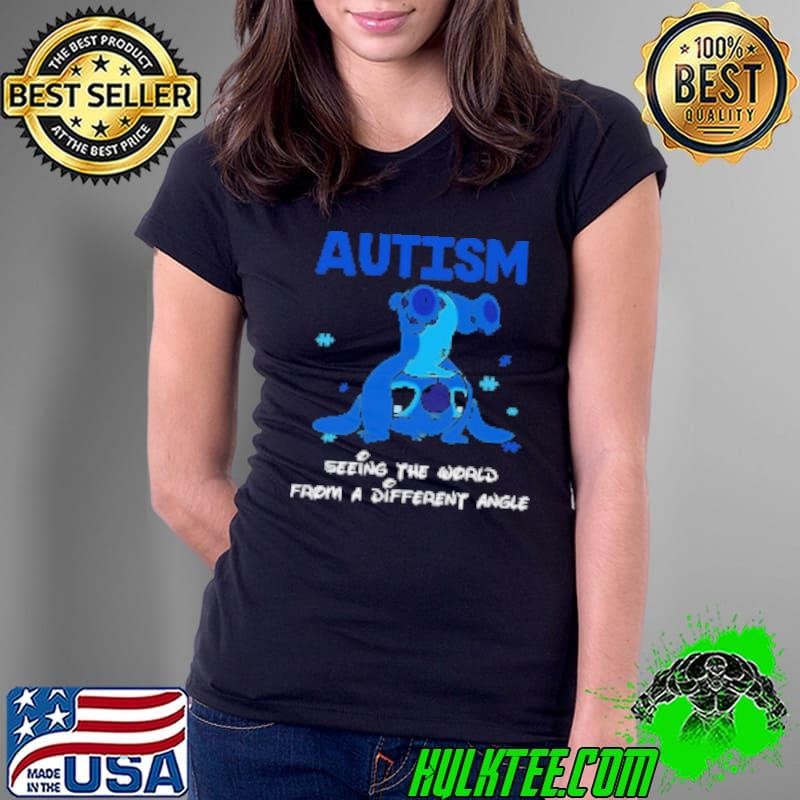 Headstanding Stitch Autism Seeing The World From A Different Angle Ladies Tee