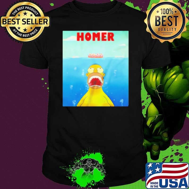 Homer Simpsons Jaws parody Shirt