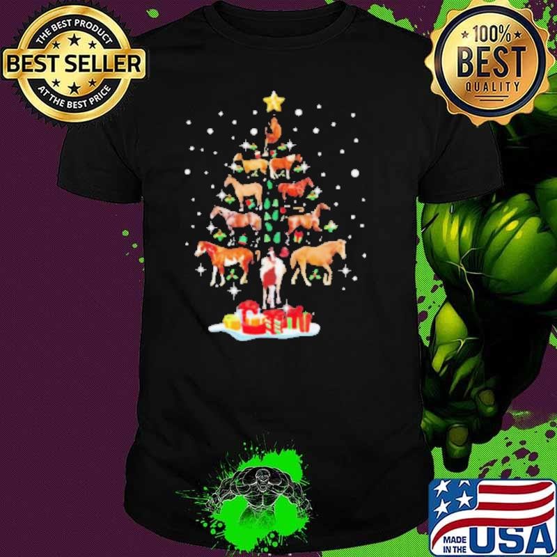Horse tree Christmas Horses lovers shirt