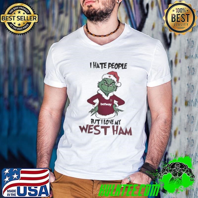 I Hate People But I Love My Westham Grinch Merry Christmas Guys V Neck