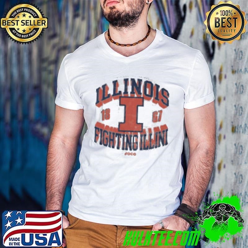 Illinois Fighting Illini Court Arched Wordmark Guys V Neck